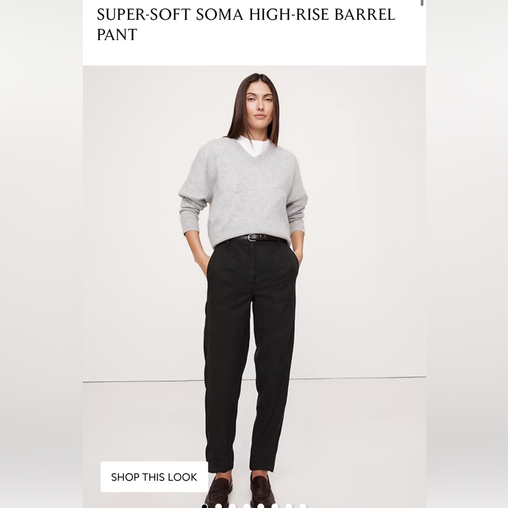 High rise barrel Pants - black